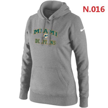 Miami Dolphins Women's Nike Heart & Soul Pullover Hoodie Light grey