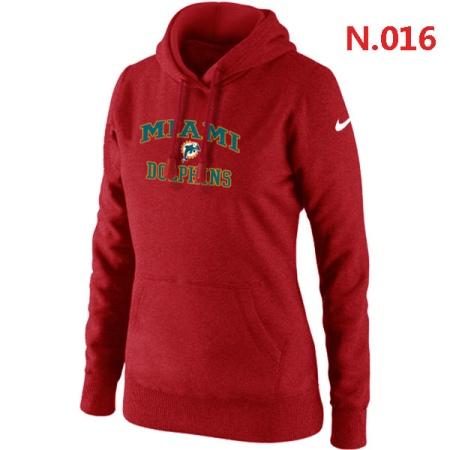 Miami Dolphins Women's Nike Heart & Soul Pullover Hoodie Red