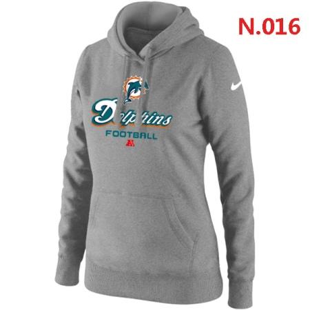 Miami Dolphins Women's Nike Critical Victory Pullover Hoodie Light grey