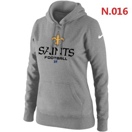 New Orleans Saints Women's Nike Critical Victory Pullover Hoodie Light grey