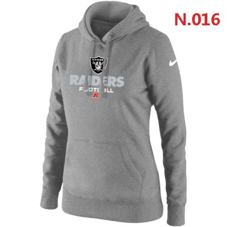 Oakland Raiders Women's Nike Critical Victory Pullover Hoodie Light grey