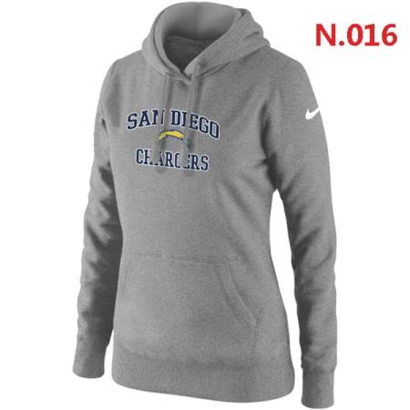 San Diego Charger Women's Nike Heart & Soul Pullover Hoodie Light grey