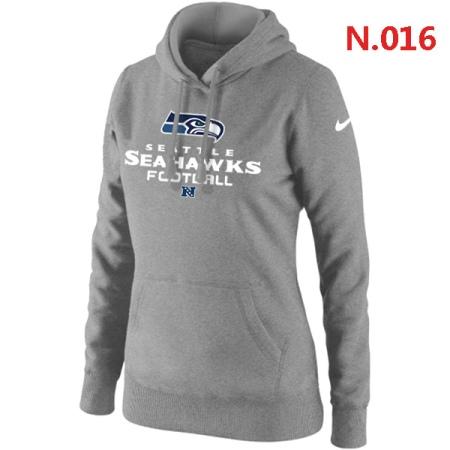 Seattle Seahawks Women's Nike Critical Victory Pullover Hoodie Light grey
