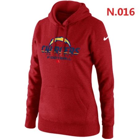 San Diego Charger Women's Nike Critical Victory Pullover Hoodie Red