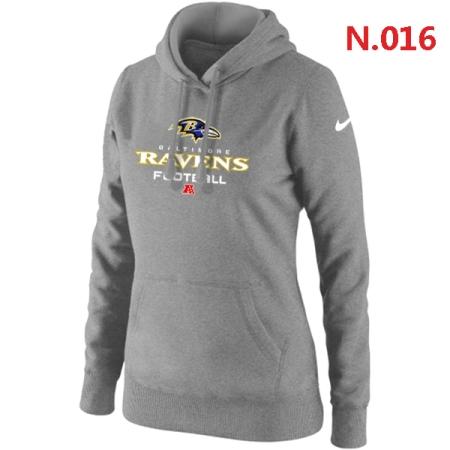Baltimore Ravens Women's Nike Critical Victory Pullover Hoodie Light grey