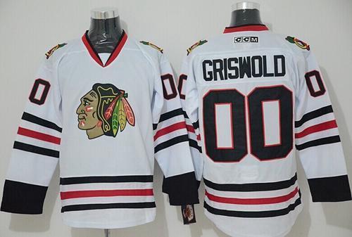 Chicago Blackhawks #00 Clark Griswold White CCM Throwback Stitched NHL Jersey