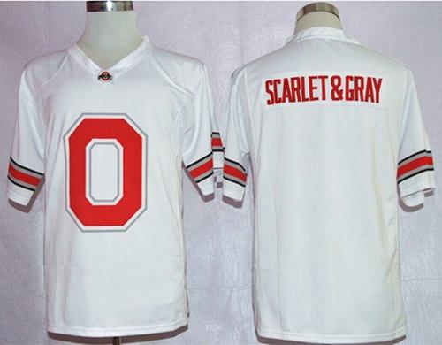 Ohio State Buckeyes Scarlet & Gray White Pride Fashion Stitched NCAA Jersey