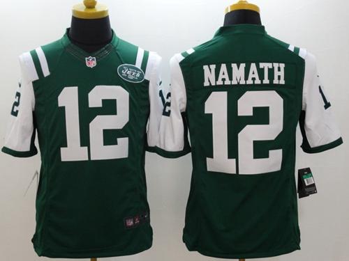 Nike New York Jets #12 Joe Namath Green Team Color Men's Stitched NFL Limited Jersey
