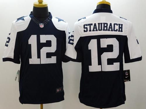 Nike Dallas Cowboys #12 Roger Staubach Navy Blue Thanksgiving Throwback Men's Stitched NFL Limited Jersey
