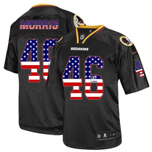 Nike Washington Redskins #46 Alfred Morris Black Men's Stitched NFL Elite USA Flag Fashion Jersey