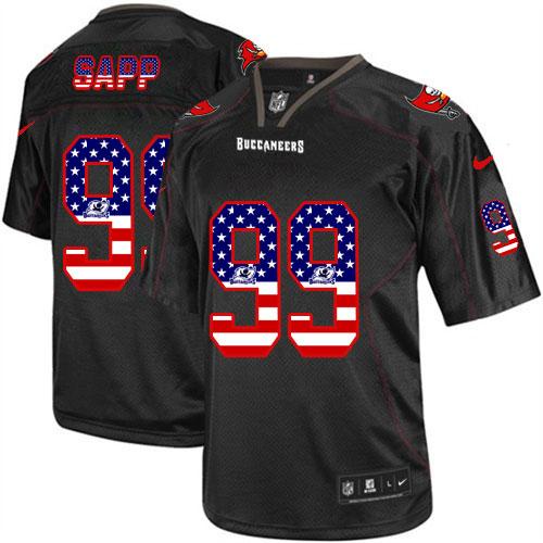 Nike Tampa Bay Buccaneers #99 Warren Sapp Black Men's Stitched NFL Elite USA Flag Fashion Jersey