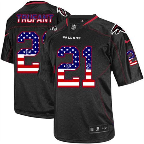 Nike Atlanta Falcons #21 Desmond Trufant Black Men's Stitched NFL Elite USA Flag Fashion Jersey
