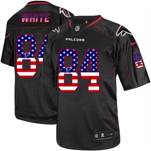 Nike Atlanta Falcons #84 Roddy White Black Men's Stitched NFL Elite USA Flag Fashion Jersey