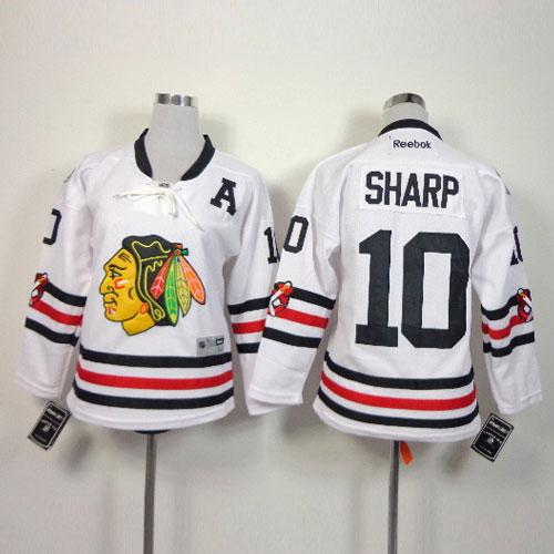 Youth Chicago Blackhawks #10 Patrick Sharp White 2015 Winter Classic Stitched NHL Jersey