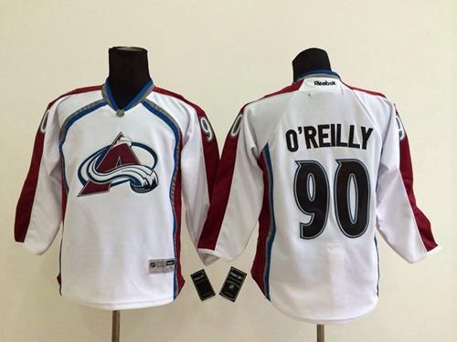Youth Colorado Avalanche #90 Ryan O'Reilly White Stitched NHL Jersey