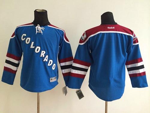 Youth Colorado Avalanche Blank Blue Stitched NHL Jersey