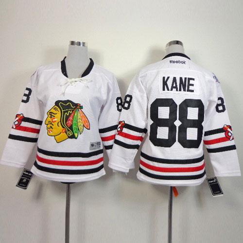 Youth Chicago Blackhawks #88 Patrick Kane White 2015 Winter Classic Stitched NHL Jersey
