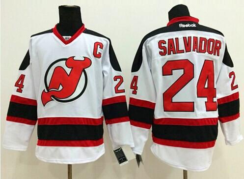 New Jersey Devils #24 Bryce Salvador White Stitched NHL Jersey