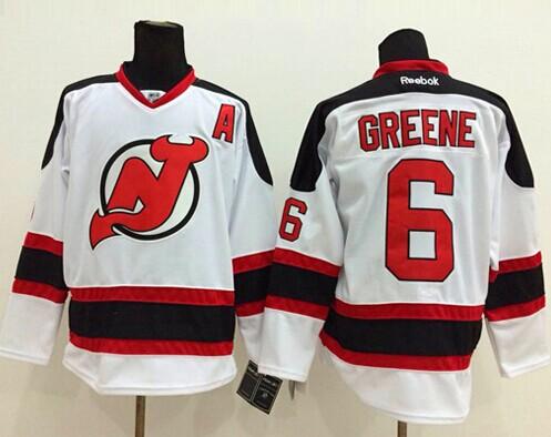 New Jersey Devils #6 Andy Greene White Stitched NHL Jersey