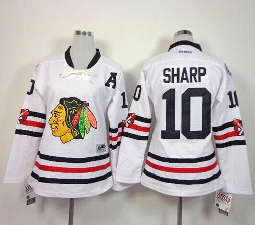 Women's Chicago Blackhawks #10 Patrick Sharp White 2015 Winter Classic Stitched NHL Jersey