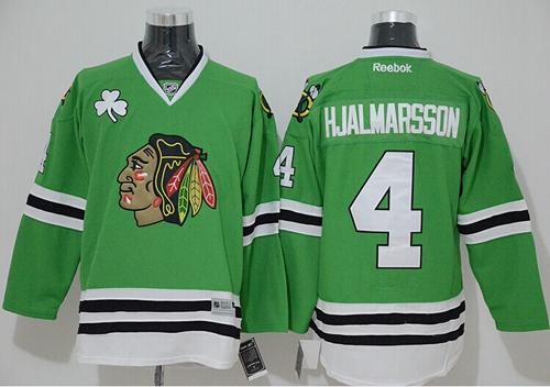 Chicago Blackhawks #4 Nikals Hjalmarsson Green Stitched NHL Jersey