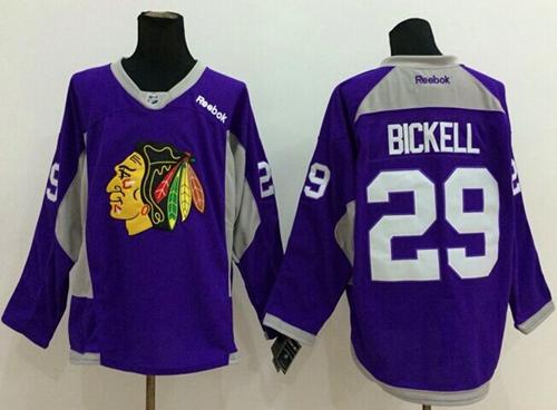 Chicago Blackhawks #29 Bryan Bickell Purple Hockey Fights Cancer Stitched NHL Jersey