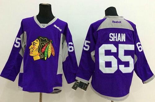 Chicago Blackhawks #65 Andrew Shaw Purple Hockey Fights Cancer Stitched NHL Jersey