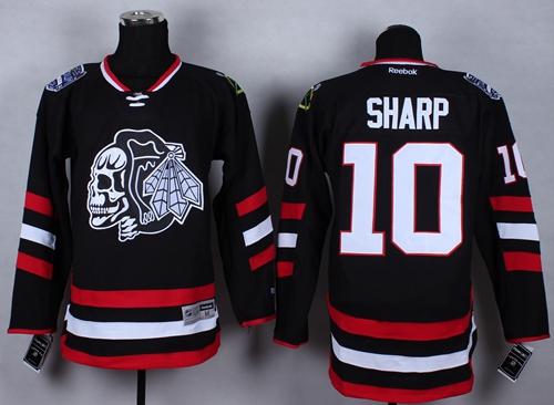 Chicago Blackhawks #10 Patrick Sharp Black(White Skull) 2014 Stadium Series Stitched NHL Jersey
