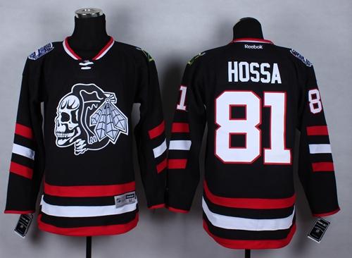 Chicago Blackhawks #81 Marian Hossa Black(White Skull) 2014 Stadium Series Stitched NHL Jersey