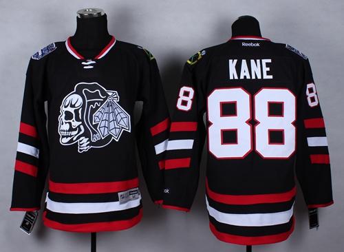 Chicago Blackhawks #88 Patrick Kane Black(White Skull) 2014 Stadium Series Stitched NHL Jersey