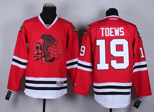 Chicago Blackhawks #19 Jonathan Toews Red(Red Skull) Stitched NHL Jersey
