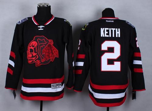 Chicago Blackhawks #2 Duncan Keith Black(Red Skull) 2014 Stadium Series Stitched NHL Jersey