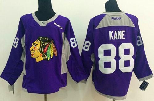 Chicago Blackhawks #88 Patrick Kane Purple Hockey Fights Cancer Stitched NHL Jersey