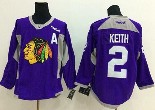 Chicago Blackhawks #2 Duncan Keith Purple Hockey Fights Cancer Stitched NHL Jersey