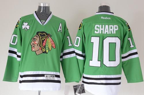 Chicago Blackhawks #10 Patrick Sharp Green Stitched NHL Jersey