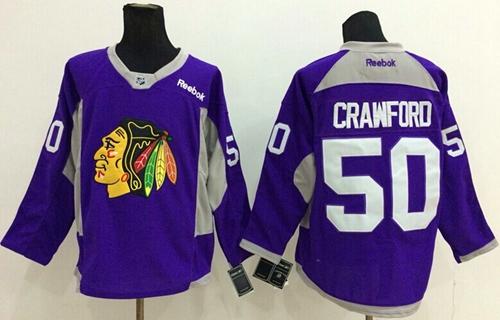 Chicago Blackhawks #50 Corey Crawford Purple Hockey Fights Cancer Stitched NHL Jersey