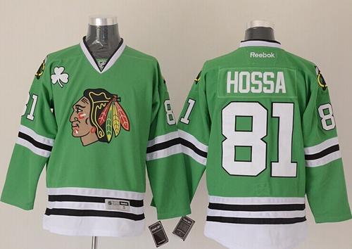Chicago Blackhawks #81 Marian Hossa Green Stitched NHL Jersey