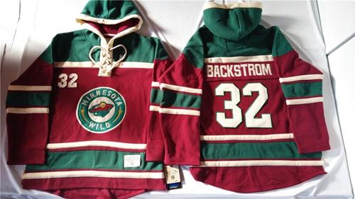 Minnesota Wild #32 Niklas Backstrom Red Sawyer Hooded Sweatshirt Stitched NHL Jersey Minnesota Wild #32 Niklas Backstrom Red Sawyer Hooded Sweatshirt Stitched NHL Jersey