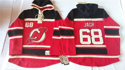 New Jersey Devils #68 Jaromir Jagr Red Sawyer Hooded Sweatshirt Stitched NHL Jersey New Jersey Devils #68 Jaromir Jagr Red Sawyer Hooded Sweatshirt Stitched NHL Jersey