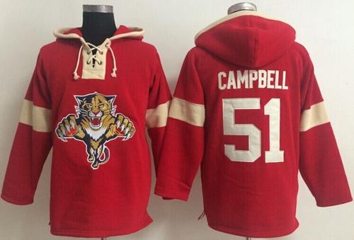 Florida Panthers #51 Brian Campbell Red Pullover NHL Hoodie Florida Panthers #51 Brian Campbell Red Pullover NHL Hoodie