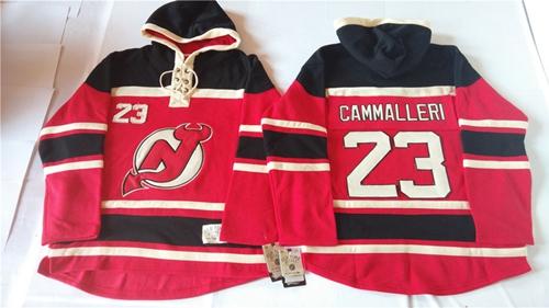 New Jersey Devils #23 Mike Cammalleri Red Sawyer Hooded Sweatshirt Stitched NHL Jersey
