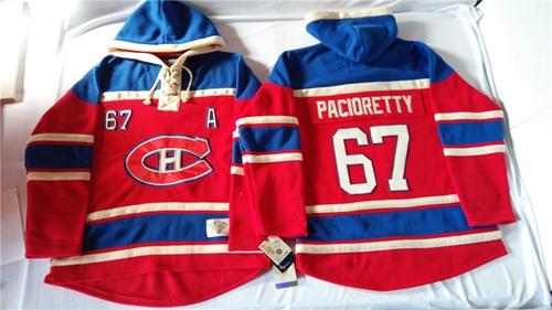 Montreal Canadiens #67 Max Pacioretty Red Sawyer Hooded Sweatshirt Stitched NHL Jersey