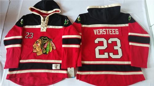 Chicago Blackhawks #23 Kris Versteeg Red Sawyer Hooded Sweatshirt Stitched NHL Jersey