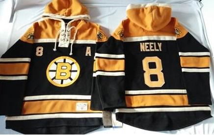 Boston Bruins #8 Cam Neely Black Sawyer Hooded Sweatshirt Stitched NHL Jersey
