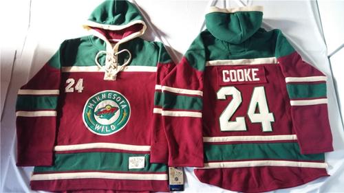 Minnesota Wild #24 Matt Cooke Red Sawyer Hooded Sweatshirt Stitched NHL Jersey