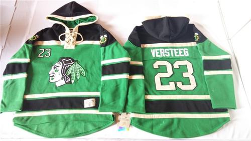 Chicago Blackhawks #23 Kris Versteeg Green St. Patrick's Day McNary Lace Hoodie Stitched NHL jersey