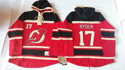 New Jersey Devils #17 Michael Ryder Red Sawyer Hooded Sweatshirt Stitched NHL Jersey