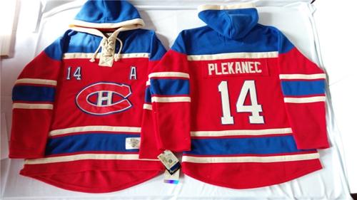 Montreal Canadiens #14 Tomas Plekanec Red Sawyer Hooded Sweatshirt Stitched NHL Jersey
