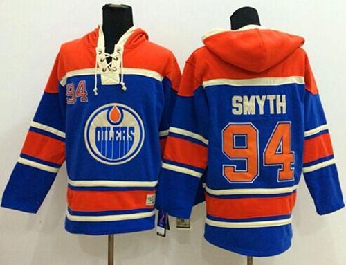 Edmonton Oilers #94 Ryan Smyth Light Blue Sawyer Hooded Sweatshirt Stitched NHL Jersey
