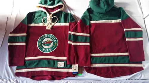 Minnesota Wild Blank Red Sawyer Hooded Sweatshirt Stitched NHL Jersey